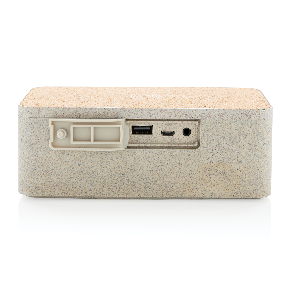 Wheatstraw wireless charging speaker, brown - Slika 6