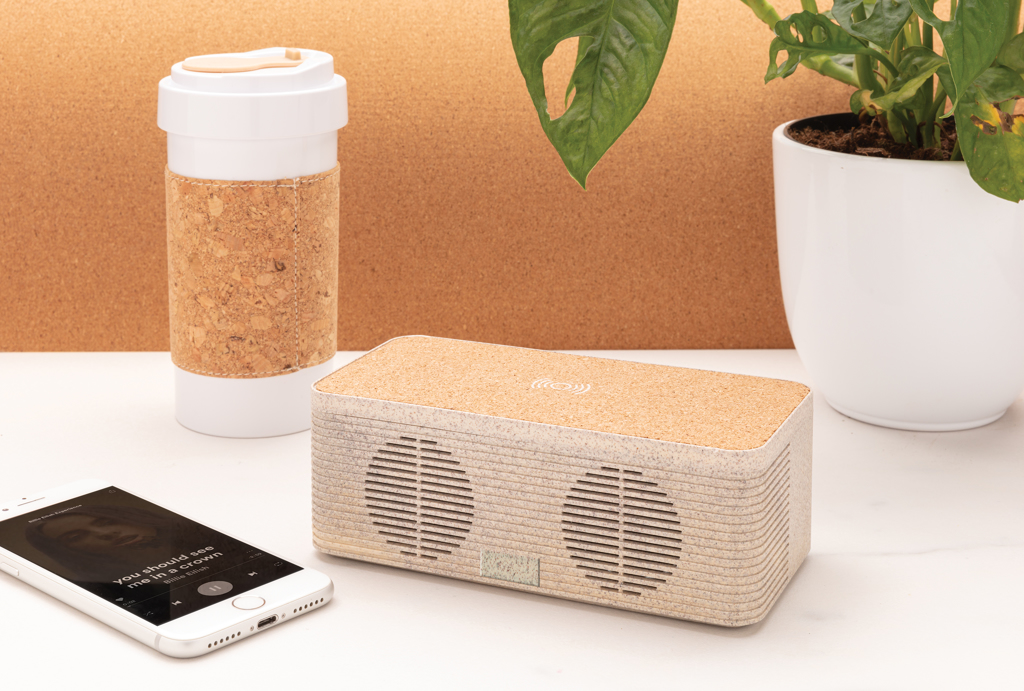 Wheatstraw wireless charging speaker, brown - Slika 8