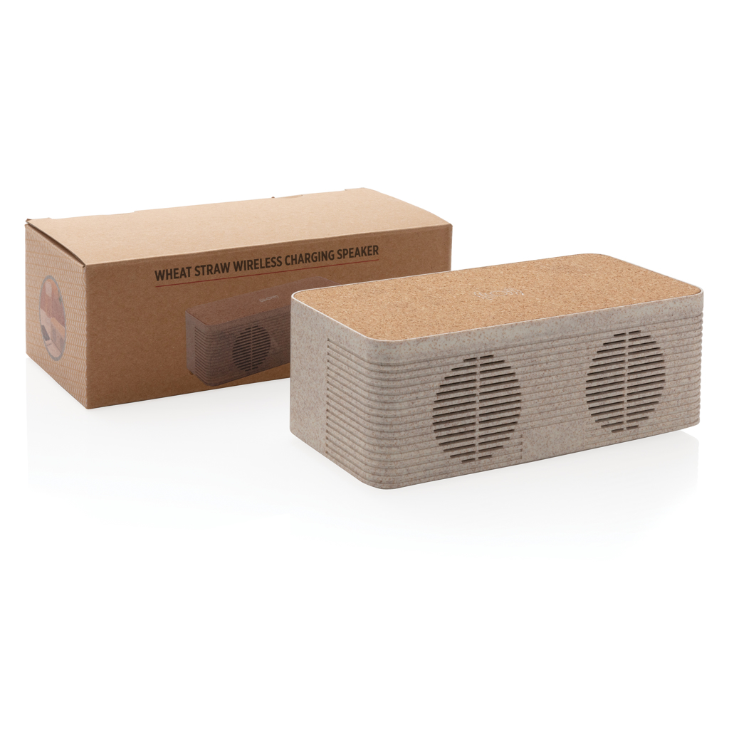 Wheatstraw wireless charging speaker, brown - Slika 9