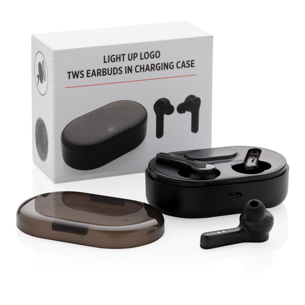 Light up logo TWS earbuds in charging case - Slika 13
