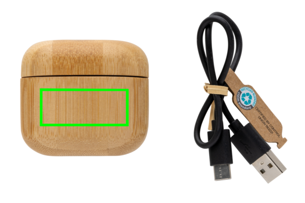 Bamboo TWS earbuds with RCS recycled plastic - Slika 12