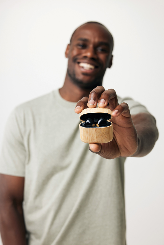 Bamboo TWS earbuds with RCS recycled plastic - Slika 7