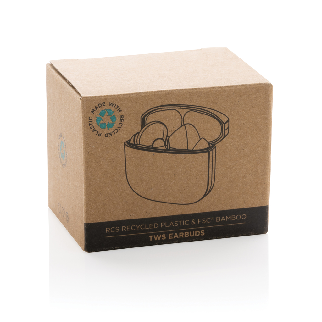Bamboo TWS earbuds with RCS recycled plastic - Slika 10