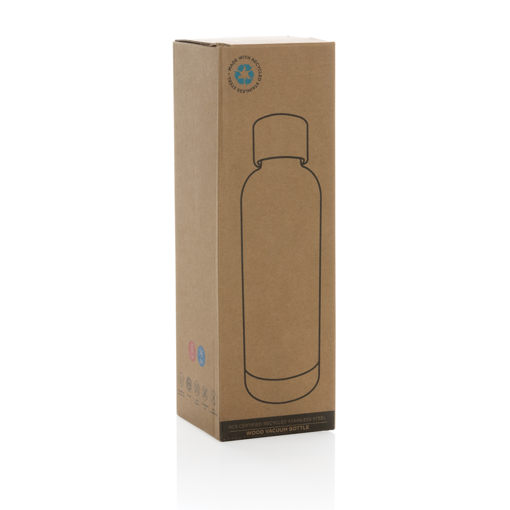Wood RCS certified recycled stainless steel vacuum bottle - Slika 10