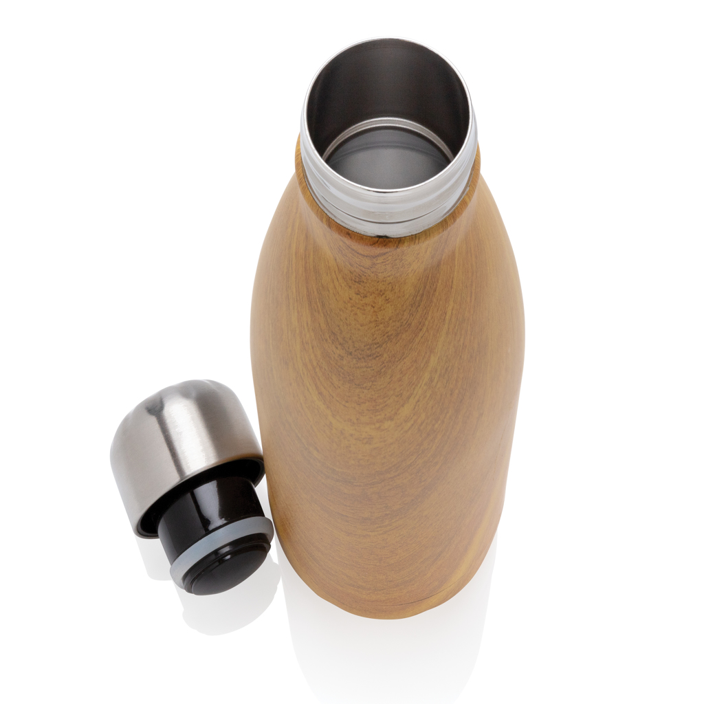 Vacuum insulated stainless steel bottle with wood print - Slika 5