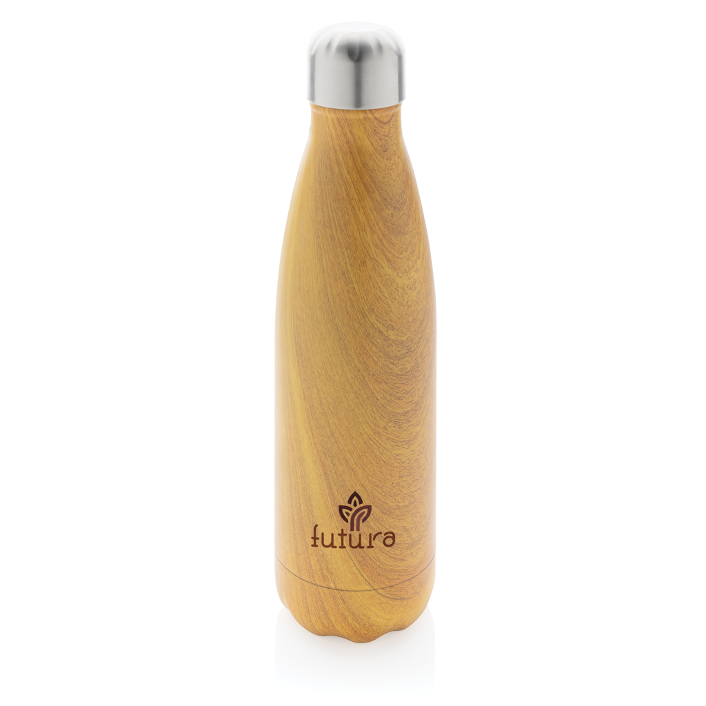 Vacuum insulated stainless steel bottle with wood print - Slika 6