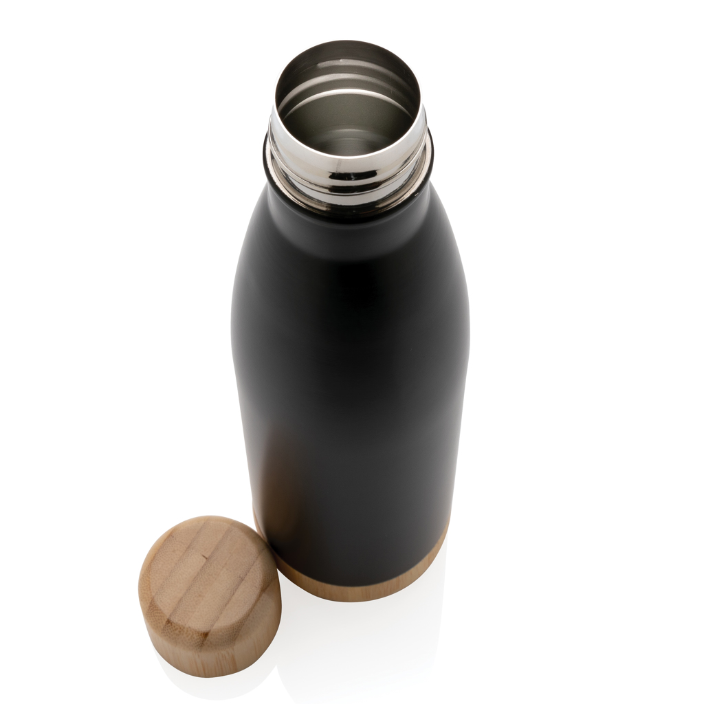 Vacuum stainless steel bottle with bamboo lid and bottom - Slika 5