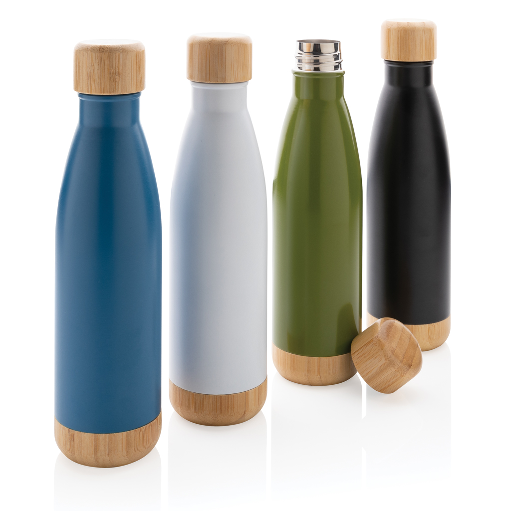 Vacuum stainless steel bottle with bamboo lid and bottom - Slika 7