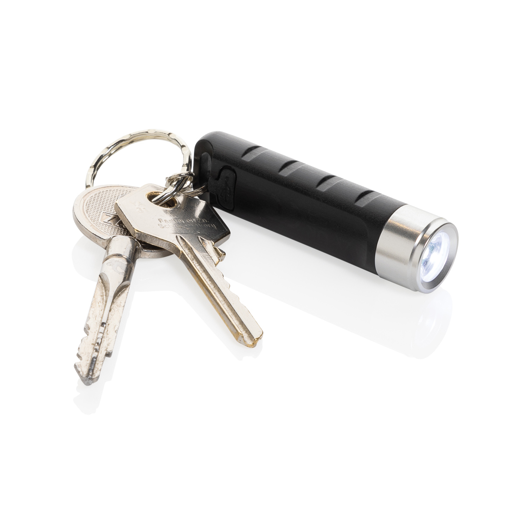 Globix RCS recycled plastic USB re-chargeable keychain torch - Slika 3