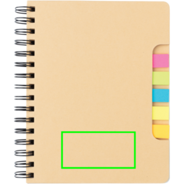A5 Kraft spiral notebook with sticky notes, brown - Slika 11