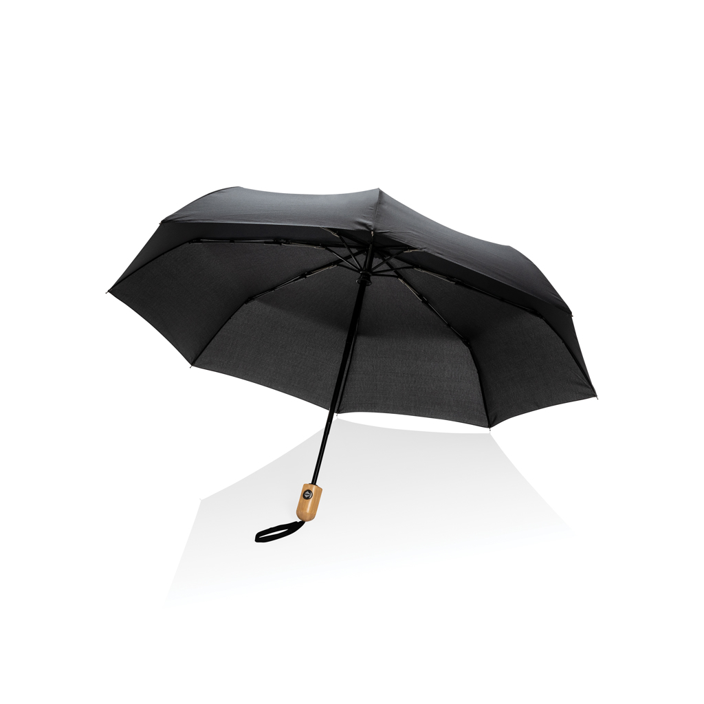 21" Impact AWARE™ RPET 190T bamboo auto open/close umbrella - Slika 2