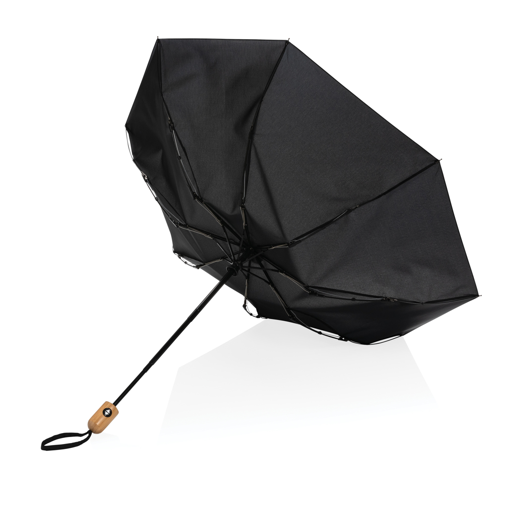 21" Impact AWARE™ RPET 190T bamboo auto open/close umbrella - Slika 4