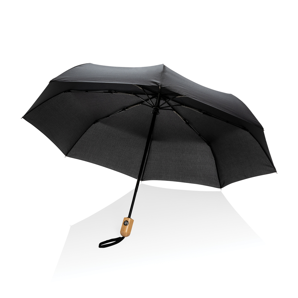 21" Impact AWARE™ RPET 190T bamboo auto open/close umbrella - Slika 8